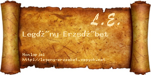 Legény Erzsébet névjegykártya