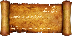 Legény Erzsébet névjegykártya